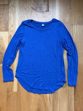 Old Navy Women's Long Sleeve Scoop Neck Top in Royal Blue